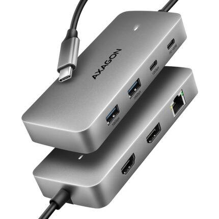 Axagon USB-C Docking Station with HDMI 4K PD Ethernet Gray (HMC-CUB83X2)