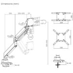 Maclean MC-968 Double Arm Monitor Mount with Gas Spring 17-57  27 kg Heavy Duty Sturdy Full Motion Holder Bracket Max VESA 200x200 - Image 14