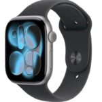 Watch Series 11 GPS koperta 42 mm z aluminium w kolorze gwiezdnej szarości, pasek sportowy w kolorze czarnym - rozmiar S/M