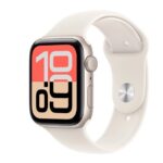 Watch SE 3 GPS koperta 44 mm z aluminium w kolorze księżycowej poświaty, pasek sportowy w kolorze księżycowej poświaty - rozmiar S/M