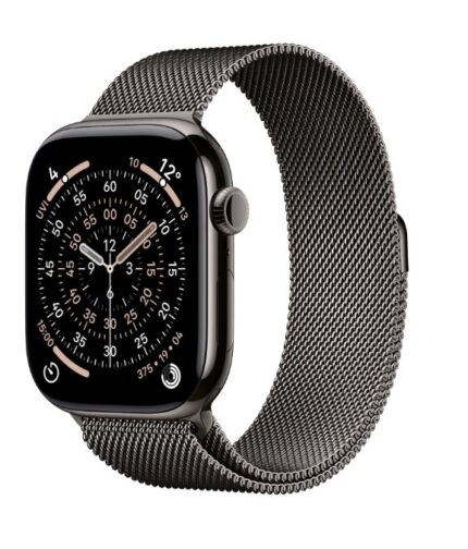 Watch Series 11 GPS + Cellular koperta 46 mm z tytanu w kolorze łupku, bransoleta mediolańska w kolorze łupku S/M