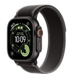 Watch Ultra 3 GPS + Cellular koperta 49 mm z tytanu w kolorze czarnym, opaska Trail w kolorze czarnym/węgla drzewnego - rozmiar M/L