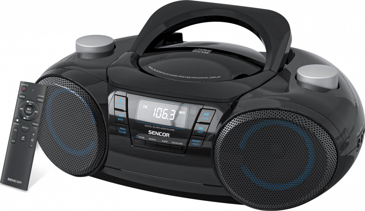 992810_2072848.jpeg Sencor Portable Audio System with USB Bluetooth Radio in Black Colour - Image 1
