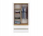 Malwa Ss-90 Δίφυλλη Ντουλάπα Craftsman Oak/white 90x50x180cm - Image 6