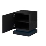QIU bedside table 2 pcs. 46x41.5x53 cm black gloss/black gloss