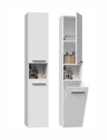 Bathroom cabinet NEL III 31x30x174 cm  matt white - Image 3