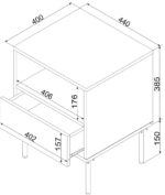 Bedside Tables Tresse Wooden Beige 2 Pieces 44x40x53cm - Image 4