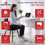 Maclean Folding Desk/Table  White  Mobile  100x73 cm  max. 50 kg  Corner  L-Shaped  MC-126 L/W - Image 5