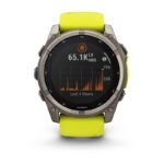 Garmin Fenix 8 Solar Titanium 51mm Waterproof Smartwatch with Heart Rate Monitor (Sapphire, Titanium With Amp Yellow/Graphite Silicone Band) - Image 4