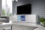 Cama TV cabinet QIU 200 MDF white gloss/white gloss - Image 5