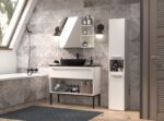 Bathroom cabinet NEL III 31x30x174 cm  matt white - Image 6