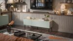 Cama FELLINI TV cabinet 150x40x52 olive + oiled oak top - Image 3