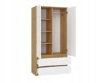 Malwa Ss-90 Δίφυλλη Ντουλάπα Craftsman Oak/white 90x50x180cm - Image 2