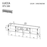 Cama LUCCA 4D TV cabinet 200x40x59 black - Image 4