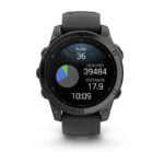 Garmin Fenix E Stainless Steel 47mm Waterproof Smartwatch with Heart Rate Monitor (Slate Grey Steel with Black Silicone Band) - Image 5