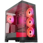 Modecom Volcano Space Apex ARGB Gaming Midi Tower Computer Case with Side Window Black - Image 4
