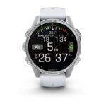 Garmin Fenix 8 Stainless Steel 43mm Waterproof Smartwatch with Heart Rate Monitor (Silver with Whitestone Silicone Band) - Image 4
