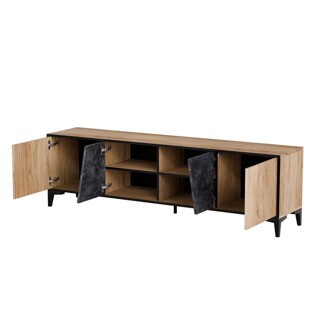 Cama 4D RTV cabinet OVO 180x38xH53 oak/concrete - Image 1
