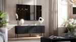 Sideboard Palazzo Wooden Black Matt 151x40x60cm - Image 2