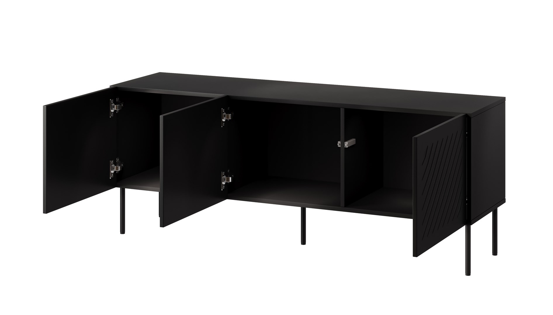 RTV cabinet SIENA 150.5x40x60 black matt - Image 1