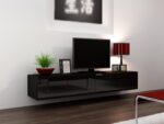 TV Stand Vigo 180 Black / Black Gloss M180xD30xH40cm - Image 15