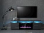 TV Stand Wooden Graphite / Glossy Graphite L40xW40xH56cm - Image 5