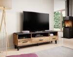 Έπιπλο Τηλεόρασης Lotta Mat Black Μ180xΠ40xΥ53cm - Image 4