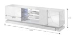 Cama TV cabinet QIU 160 MDF white gloss/white gloss - Image 3