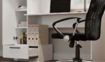 Cosmo Desk + Bookcase Set  White - Image 8