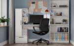 Cosmo Desk + Bookcase Set  White - Image 9