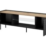 EF ONDA RTV cabinet 180x40x39-58 black (standing or wall mounted)