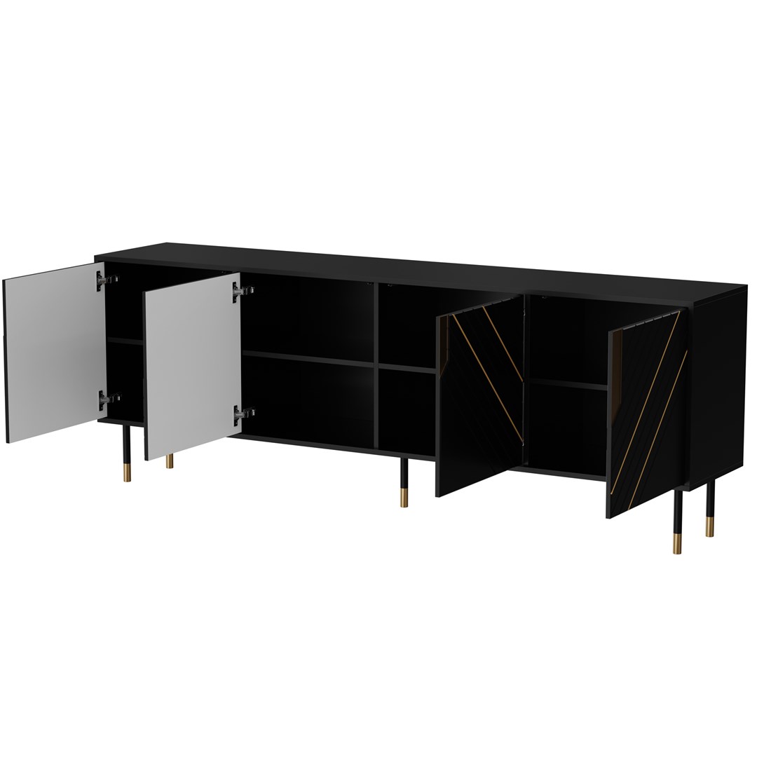 Cama 4D MOUNTAIN chest of drawers 204x40x72 black + gold - Image 1
