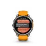 Garmin Fenix 8 Titanium 47mm Waterproof Smartwatch with Heart Rate Monitor (Sapphire, Titanium With Spark Orange/Graphite Silicone Band) - Image 2