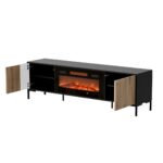 Cama RTV Cabinet MERCI 180 x 40 x 53.5 cm black/oak artisan + fireplace