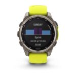 Garmin Fenix 8 Solar Titanium 47mm Waterproof Smartwatch with Heart Rate Monitor (Sapphire, Titanium With Amp Yellow/Graphite Silicone Band) - Image 3