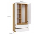 Malwa Ss-90 Δίφυλλη Ντουλάπα Craftsman Oak/white 90x50x180cm - Image 7