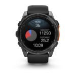 Garmin Fenix 8 Stainless Steel 51mm Waterproof Smartwatch with Heart Rate Monitor (Slate Grey With Black Silicone Band) - Image 2