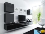 TV Stand Vigo 180 Black / Black Gloss M180xD30xH40cm - Image 5