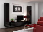 TV Stand Vigo 180 Black / Black Gloss M180xD30xH40cm - Image 9