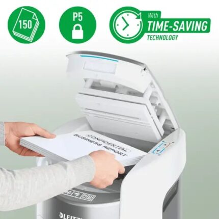 Leitz IQ Optimax AutoFeed 150 Shredder  P5  150 sheets  15 l