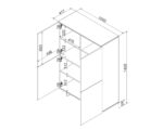 Cama 4D chest of drawers ALMA 100x41.5xH145 cashmere - Image 3