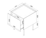 Bedside Tables Fellini Wooden Green 2 Pieces 40x41x60cm - Image 4