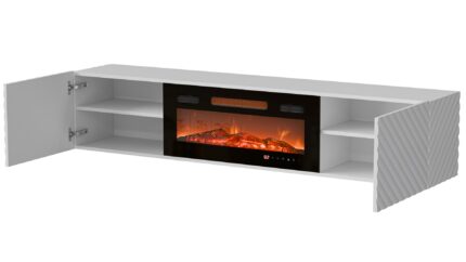 TV Stand Wooden White L183xW35xH37cm