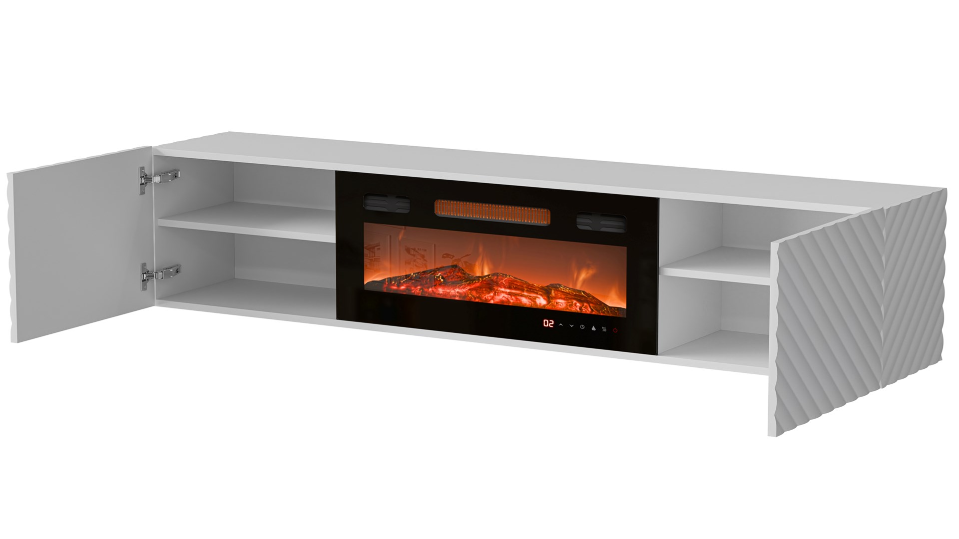 TV Stand Wooden White L183xW35xH37cm - Image 1