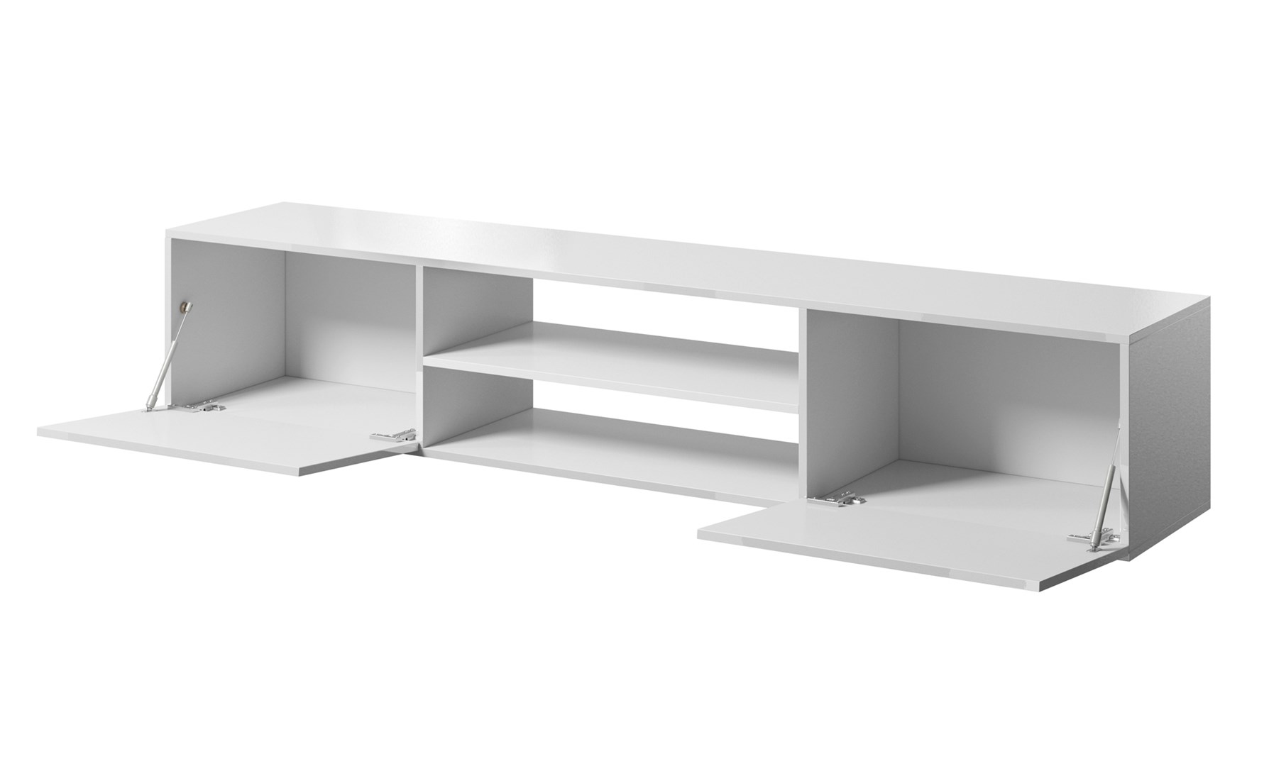 RTV cabinet SLIDE 200K 200x40x37 cm all glossy white - Image 1