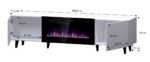 TV Stand Wooden White Matt L180xW42xH49cm - Image 4