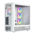 Modecom Volcano AQ500 Gaming Midi Tower Computer Case with Side Window and ARGB Lighting White - Image 7