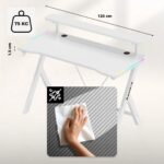 Huzaro Hero 1.9 RGB White Gaming Desk - Image 2