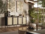 JUTA 4D chest of drawers 4D 200x39 5x90 black + linol calabria - Image 2
