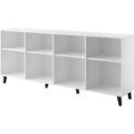 FARO chest of drawers 200x42x82 white matt + oak craft